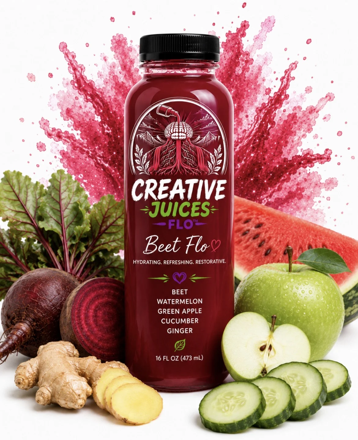 Beet Flo juice bottle